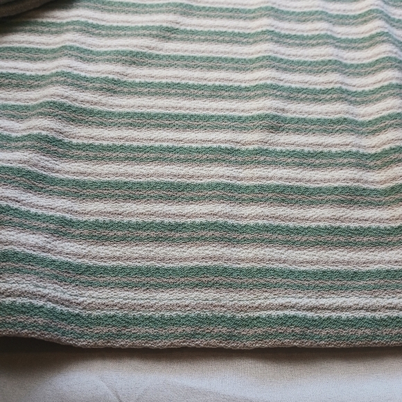 MJ Carroll Autum Colored Blouse Top Womens size Small Stripped short sleeve - Picture 2 of 5